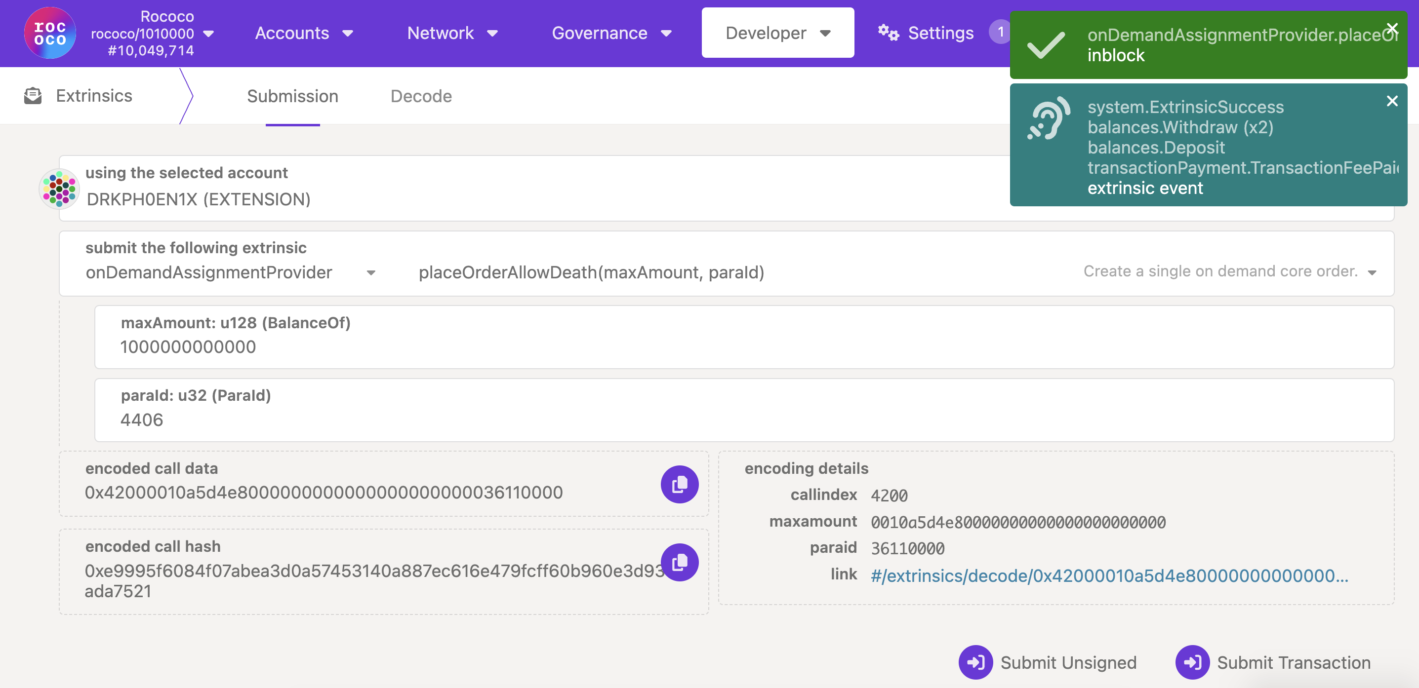 On-demand coretime assignment